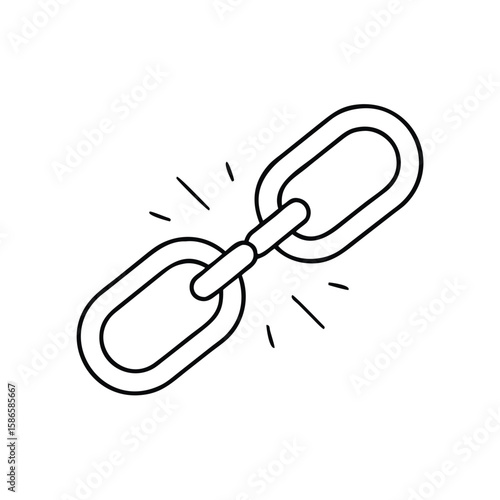 Broken chain link symbol representing disconnection and separation