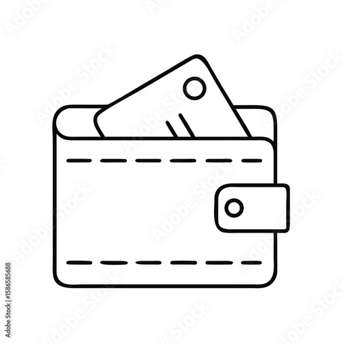 Card appearing in a wallet icon design