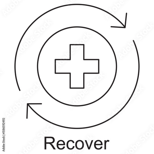 Recover icon, Recover Stronger Your Path to Healing, Bounce Back to Health with Confidence, vector
