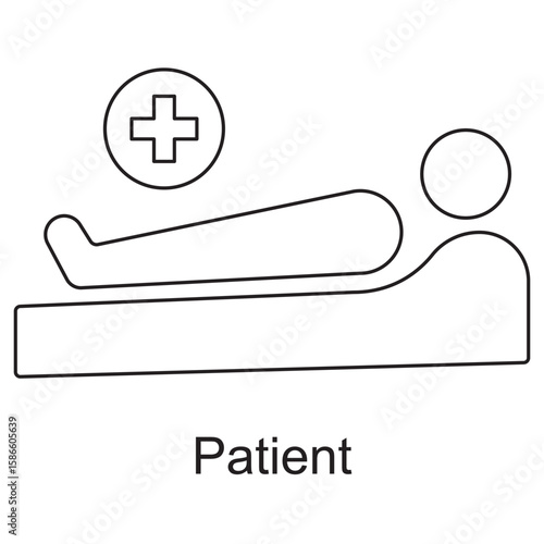 Patient icon, Patient-Centered Care Compassion at Every Step, Empowering Patients Through Better Healthcare, vector