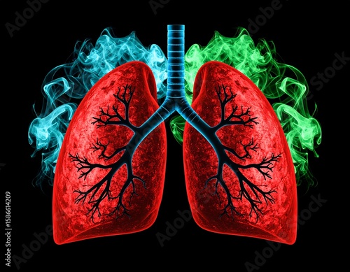Lungs Illustration with Smoky Effect