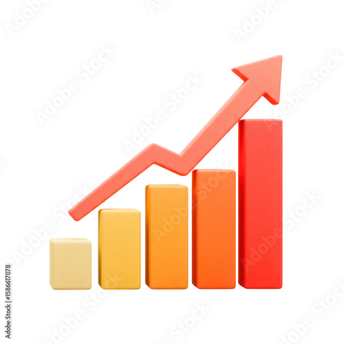 3d bar chart with upward trend arrow showing growth and progress isolated on transparent background Free Download 3d bar chart with upward trend arrow showing growth and progress isolated on transparent background - GFXLoad
