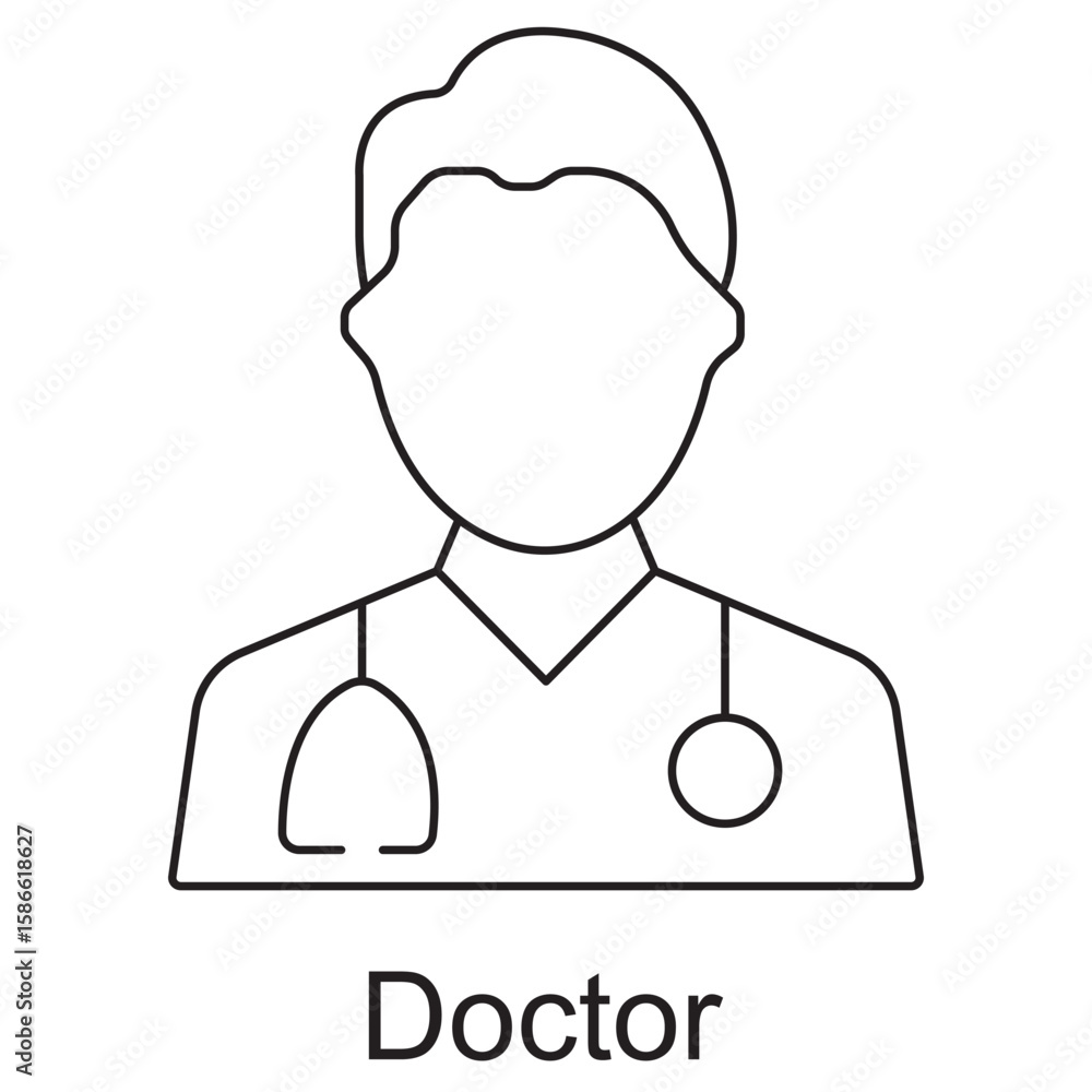 Fototapeta premium Doctor icon, Expert Medical Support When You Need It Most, Trusted Care Your Health, Your Doctor, vector