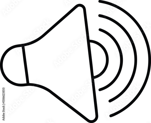 Simple line icon representing audio volume control or speaker functionality isolated on transparent background