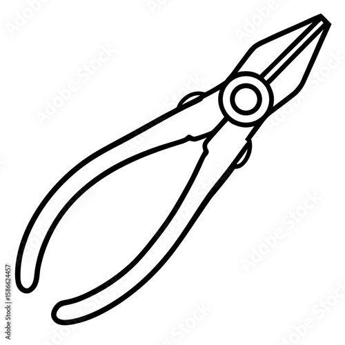Needle Nose Pliers Silhouette Vector
