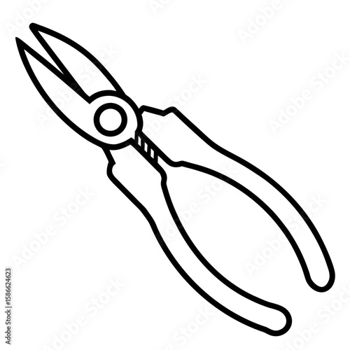 Needle Nose Pliers Silhouette Vector
