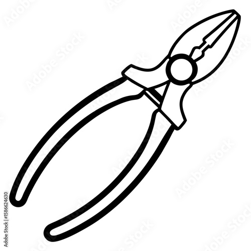 Needle Nose Pliers Silhouette Vector