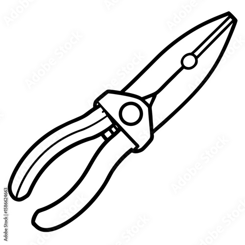 Needle Nose Pliers Silhouette Vector