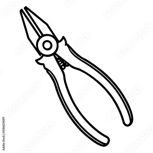 Needle Nose Pliers Silhouette Vector