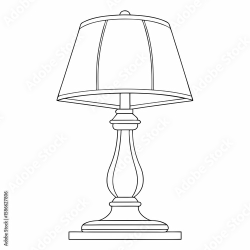 Classic table lamp vector illustration for home lighting and decor solutions