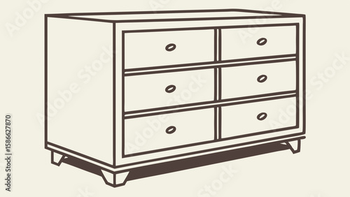Elegant dresser vector illustration for bedroom furniture designs and home organization