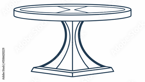 Stylish dining table design vector illustration suitable for interior architecture and furniture industry