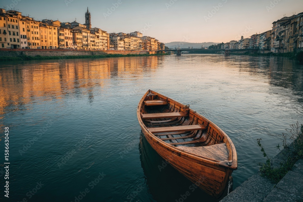 Obraz premium Florentine Riverboat Sunset