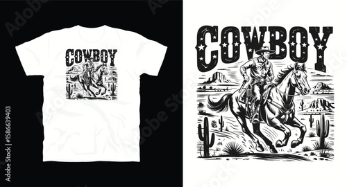 Cowboy graphic vector t-shirt design