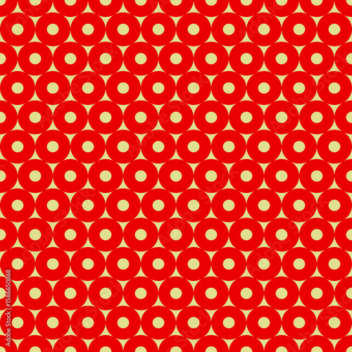 Circles pattern. Hoops seamless ornament. Dot motif. Circular figures backdrop. Rounds background. Rings wallpaper. Digital paper, textile print, web design, abstract image. Vector illustration.