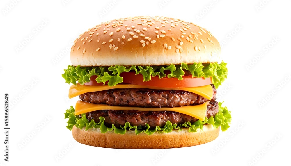 Double cheeseburger, isolated Double cheeseburger, isolated