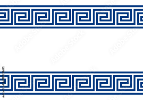 Greek frame. Meander pattern. Greek frame. Greece ornament. Grecian ancient style. Roman design. Geometric mediterranean decoration. Element antique symbol