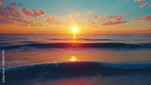 Wallpaper Mural Spectacular Sunset over the Ocean: A Breathtaking Coastal Vista Torontodigital.ca