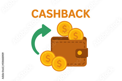 Cashback and Money Saving Concept with Wallet and Coins, Refund and Savings Symbol, Cashback Icon, Financial Rewards Program, Online Cash Back, Shopping Partner, Money Management, Finance Service