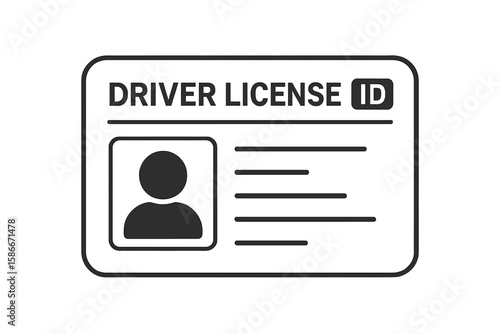 Driver License and ID Card Vector Illustration, Transparent Background, Identification Card Design, Personal ID Document, License Template, Official Identity Verification Graphic