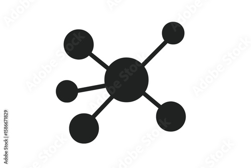 Probiotics molecule icon vector illustration with transparent background, beneficial bacteria concept, gut health symbol, microbiome design, medical and science graphic