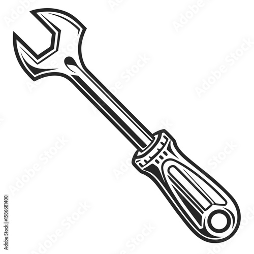 wrench on white background