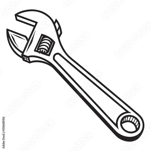 wrench on white background