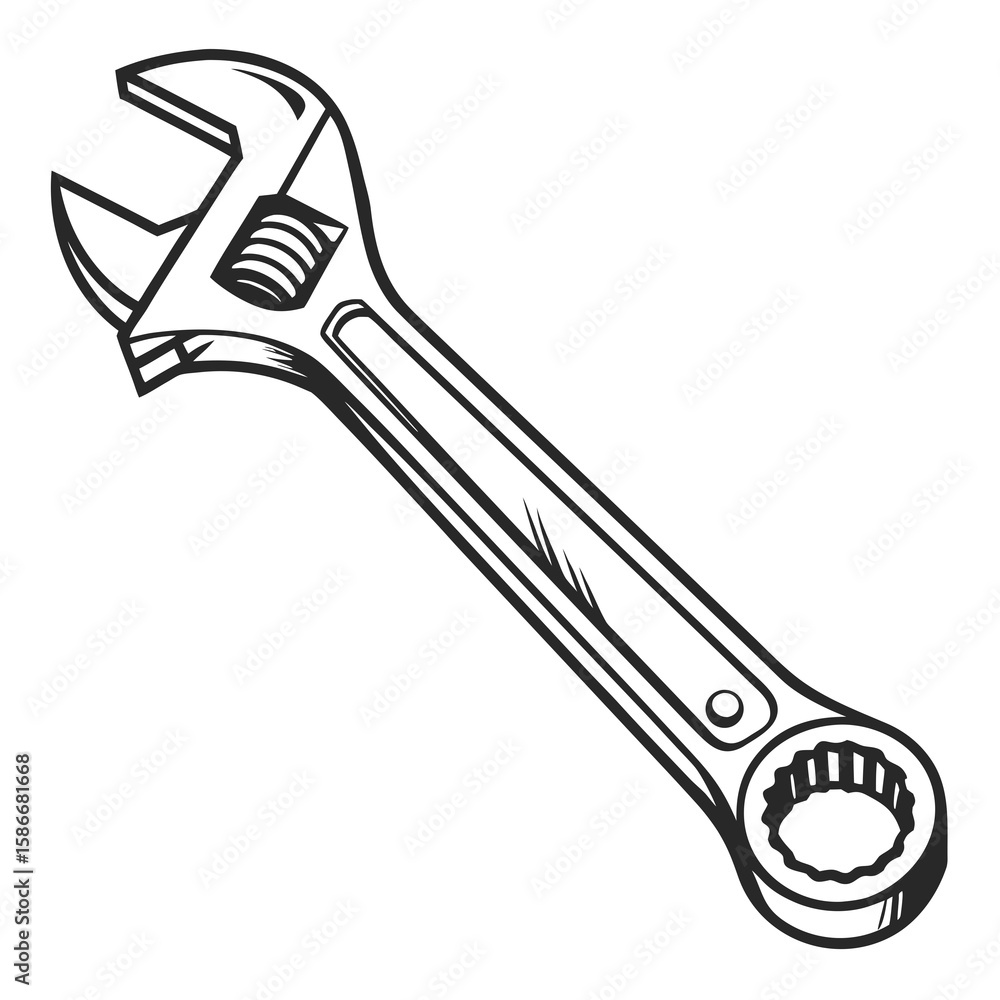 Obraz premium wrench isolated on white