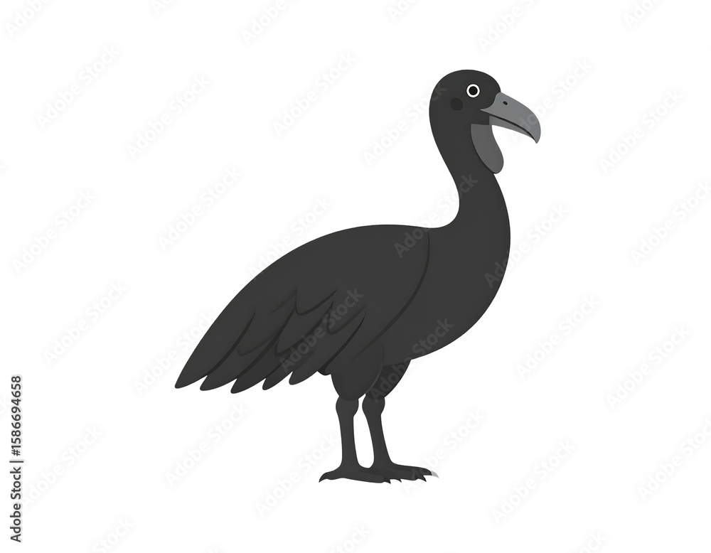 Fototapeta premium Illustration of a dodo bird on a black background