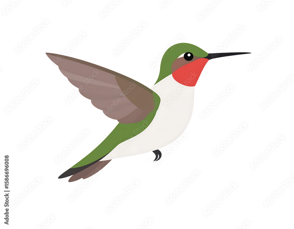 Obraz premium Flat vector hummingbird illustration