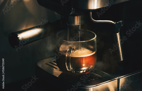 Obraz na płótnie Making coffee in a coffee machine