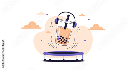 Boba Time Bouncing Fun: Sweet Treat Beats, Trampoline Fun and Refreshing Drink
