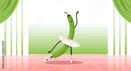 Dancing Cucumber: A Whimsical Ballet Performance For Children Illustration