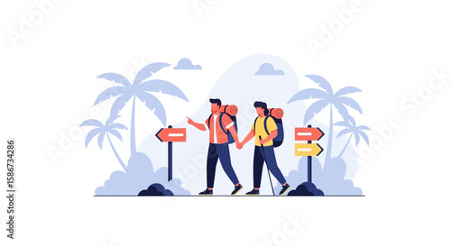 Adventurous Couple's Journey: Navigating Choices on a Tropical Getaway