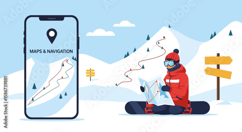 Digital Winter Adventure Using Technology And Traditional Navigation Methods