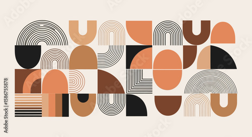 Geometric Art Composition Abstract shapes in balanced design for graphic presentation with aesthetic appeal