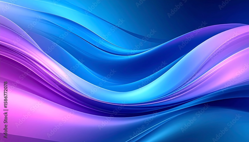 Obraz premium Abstract flowing ribbons of vibrant blues and purples
