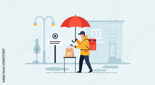 Reliable Food Delivery Service Under Rainy Weather Offering Protection And Convenience