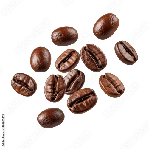 Wallpaper Mural Close up of dark roasted coffee beans scattered, showcasing their rich color and texture. Ideal for beverage, food, or cafe designs. Torontodigital.ca