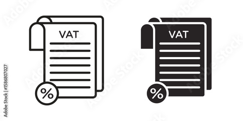 Value added tax VAT icon symbol concept. Icons for web and mobile.