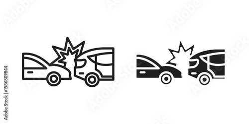 Rear end collision icon symbol concept. Icons for web and mobile.