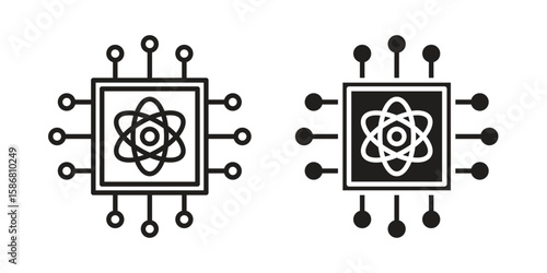 Quantum computing icon symbol concept. Icons for web and mobile.