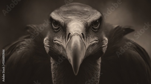 Closeup vulture head portrait