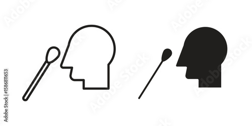 Nasal swab icon symbol concept. Icons for web and mobile.