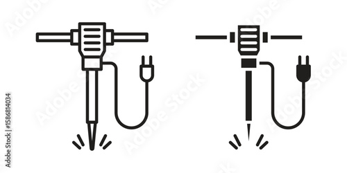 Hydraulic breaker icon symbol concept. Icons for web and mobile.