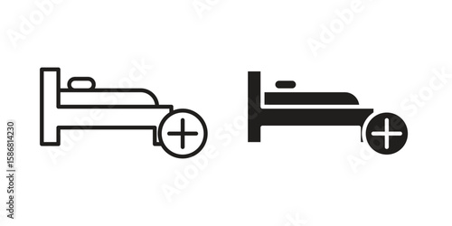 Hospital bed icon symbol concept. Icons for web and mobile.