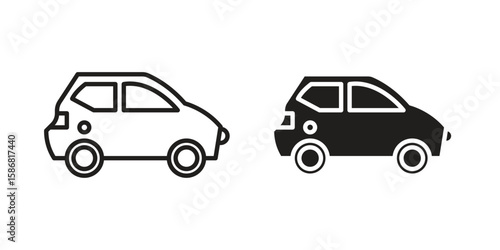 Compact car icon symbol concept. Icons for web and mobile.