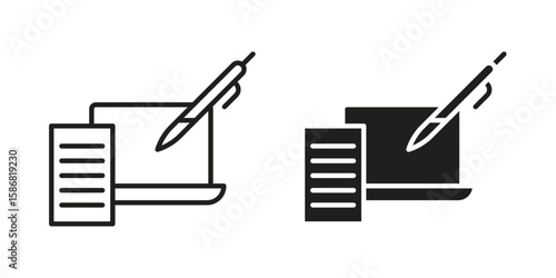 Blended learning icon symbol concept. Icons for web and mobile.