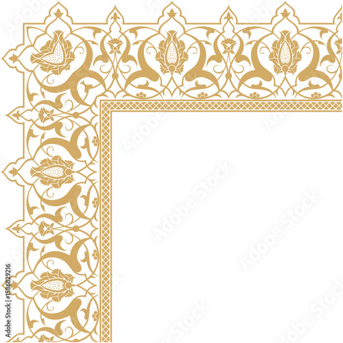 Vector illustrations for frame borders and corner design templates. Floral borders. Arabic ornaments. Suitable for use as borders on frames, invitations, calligraphy, and certificates.