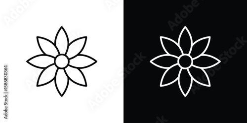 Sunflower icon for Apps. Icon Design Template.